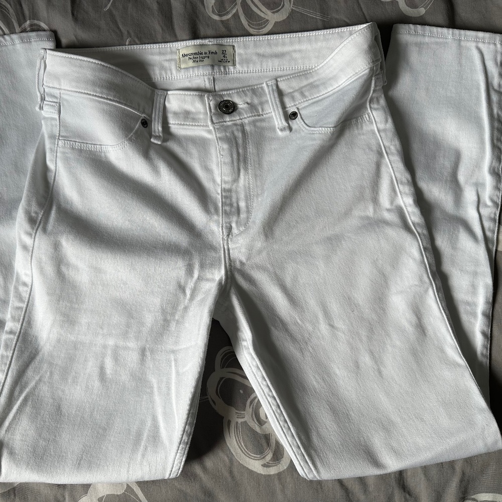 A&F White Jeans